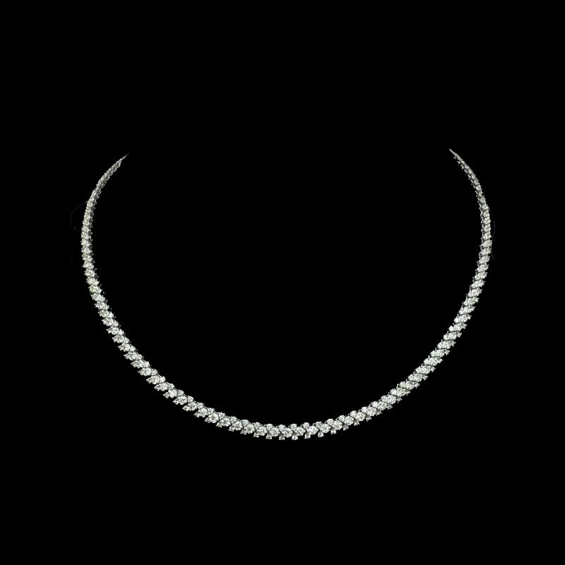 7.76 cts Snake Link Natural DiamondTennis Chain Round , 18k white gold